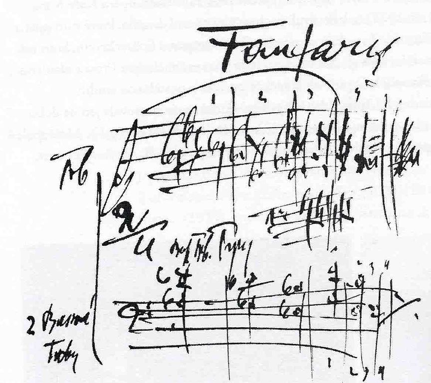 Fanfares of the Sinfonietta Janáček's autographed score. 